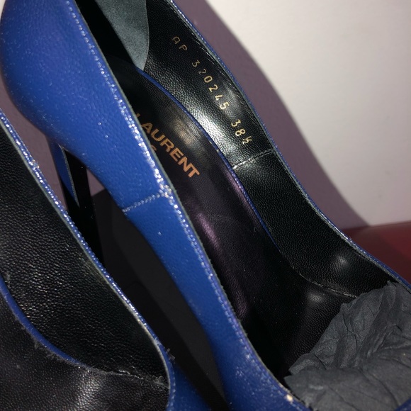Cobalt Blue Saint Laurent Pumps - Picture 2 of 8